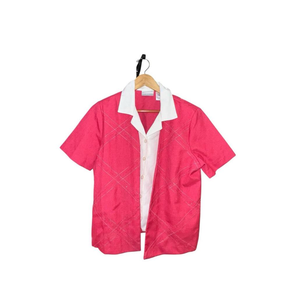 Alfred Dunner VTG 1990's Women's Button Front Top‎ 12 Petite Grannycore